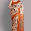 Beige Color Digital Printed Pure Chanderi Saree With Blouse Piece