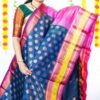 Soft Banarasi Silk Saree With Kanchi Boaders With Contrast Blouse Cs13